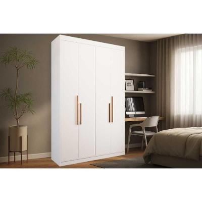 Guarda Roupa Solteiro PH 1805 4 Portas de Bater 2 Gavetas Branco
