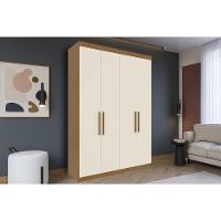 Guarda Roupa Solteiro 4 Portas E 2 Gavetas Ph 1714 Carvalho Vermontt/off White - Herval - 1