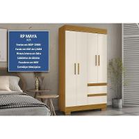 Guarda Roupa Solteiro 4 Portas E 2 Gavetas Maya Cinamomo - Acp - 2