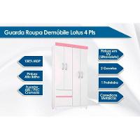 Guarda Roupa Solteiro 4 Portas E 2 Gavetas Lotus Cafe Touch - Demóbile - 2