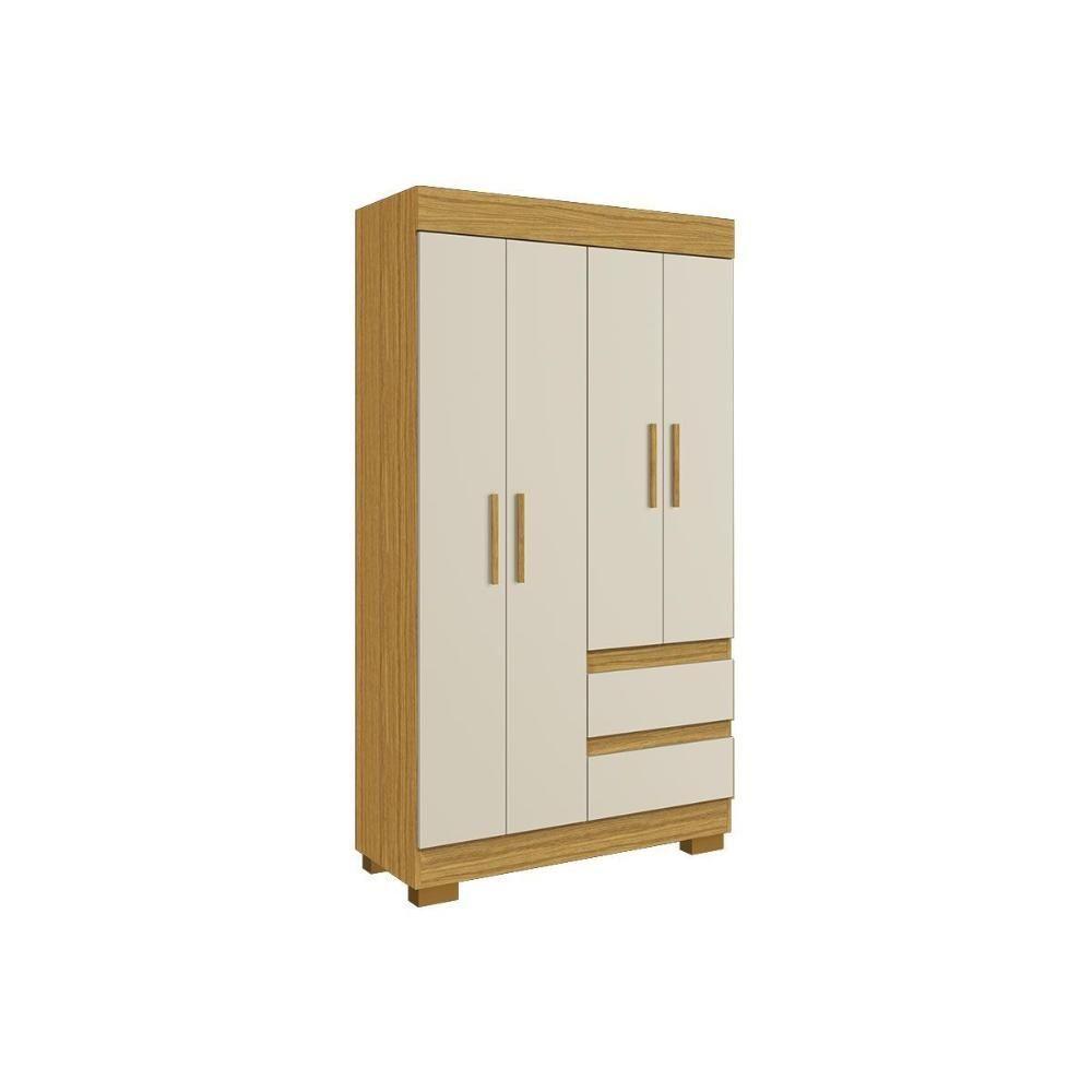 Guarda Roupa Solteiro 4 Portas E 2 Gavetas Maya Branco - Acp - 7