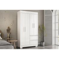 Guarda Roupa Solteiro 4 Portas E 2 Gavetas Maya Branco - Acp - 1