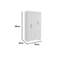 Guarda Roupa Solteiro 4 Portas E 2 Gavetas Maya Branco - Acp - 3