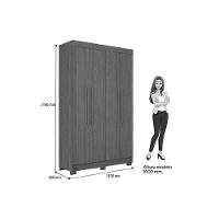 Guarda Roupa Solteiro 4 Portas E 2 Gavetas C/ Pés Sarandi Jatoba/areia - Santos Andirá