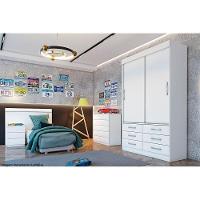 Guarda Roupas 2 Portas De Correr E 6 Gavetas Chicago Cinamomo/off White - Tcil Móveis - 5