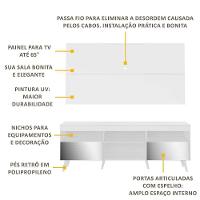 Rack Com Painel Retrô Com Espelho Para Tv Até 65´´ Flórida Fg3138 Branco