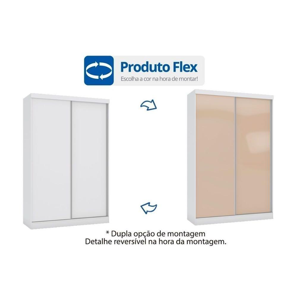 Guarda Roupas 2 Portas De Correr E 2 Gavetas N571 Flex Canela/canela Ou Off White - Kappesberg - 4