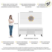Rack Com Painel E Suporte Tv 65" Retrô Flórida Multimóveis V3134 Branco/Preto Branco/Preto - 7