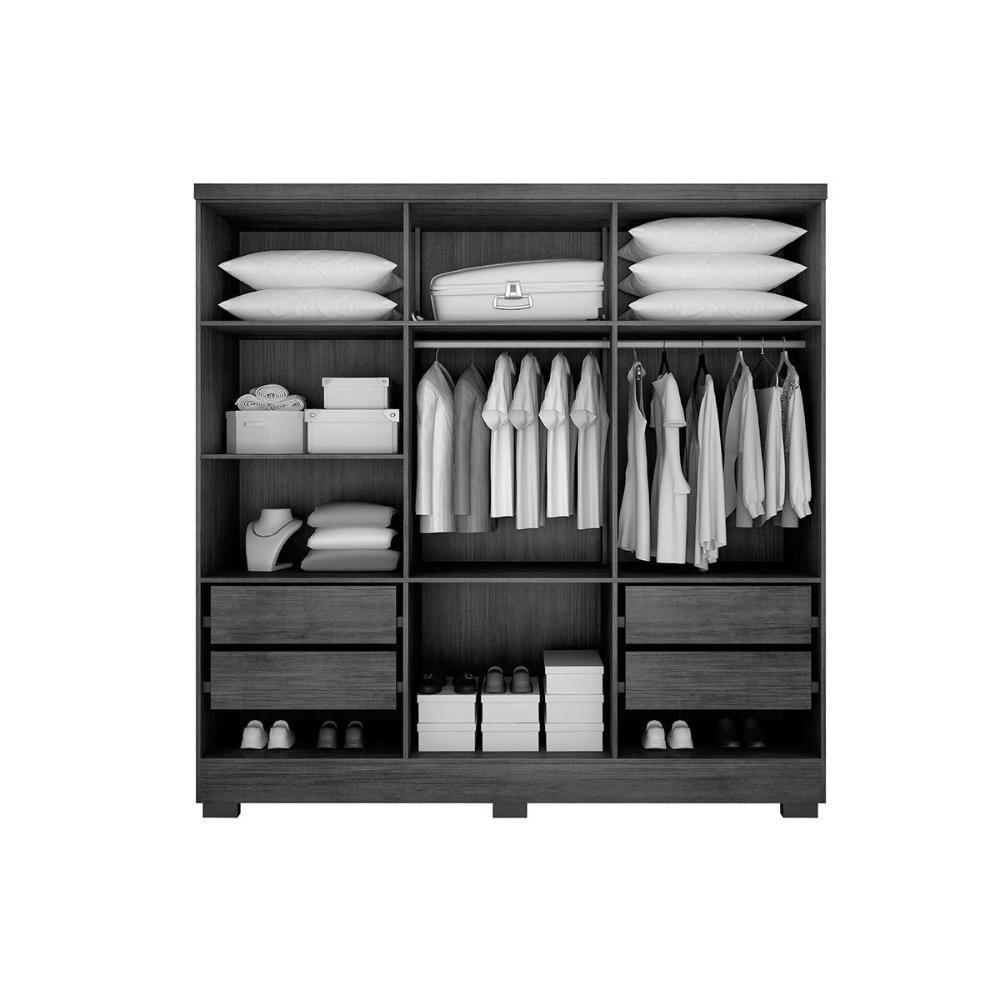 Guarda Roupa Solteiro 6 Portas E 4 Gavetas C/ Pés Milly/veneza Cumaru/fendi 25 - Novo Horizonte - 3