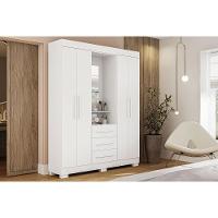 Guarda Roupa Solteiro 4 Portas E 3 Gavetas C/ 1 Espelho Emily Gold Branco - Acp - 1