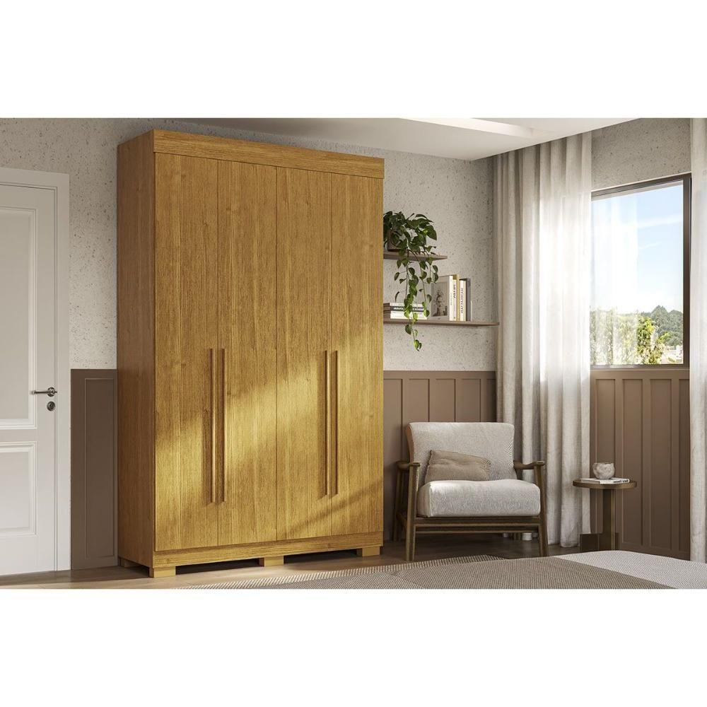 Guarda Roupa Solteiro 4 Portas E 2 Gavetas ágata Cinamomo - Acp - 1