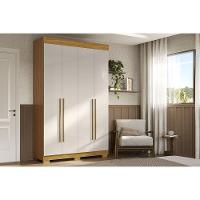 Guarda Roupa Solteiro 4 Portas E 2 Gavetas ágata Cinamomo/off White - Acp - 1