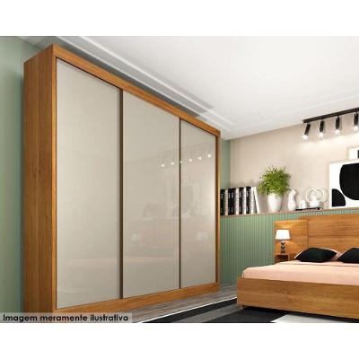 Guarda Roupas 3 Portas De Correr De E 4 Gavetas Dacar Cinamomo/off White - Tcil Móveis