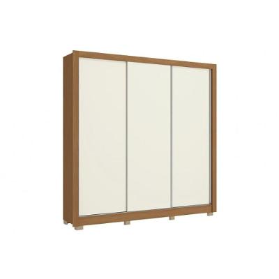 Guarda Roupa Casal CB03M570 3 Portas de Correr 2 Gavetas Flex Canela-Canela ou Off White