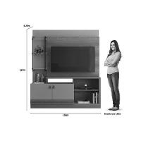 Home P/ Tv Até 50 Pol Alagoas C/ 2 Portas E 5 Prateleiras 187x160cm Freijó/off White - Linea Brasil - 2