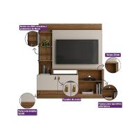 Home P/ Tv Até 50 Pol Alagoas C/ 2 Portas E 5 Prateleiras 187x160cm Nature/off White - Linea Brasil - 6