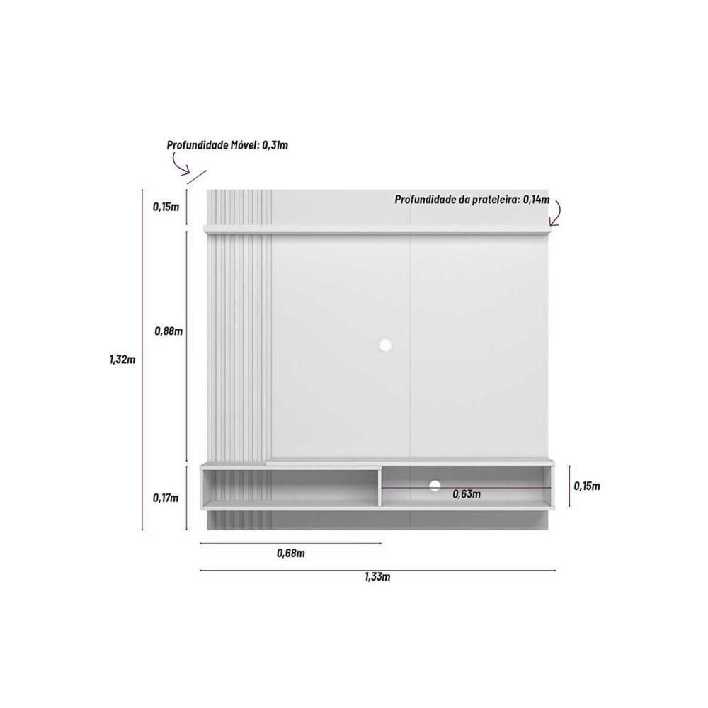 Home P/ Tv Até 55 Pol Alvorada C/ 1 Porta E 1 Prateleira 200x130cm Freijó/off White - Linea Brasil - 7