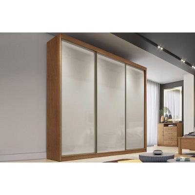 Guarda Roupas 3 Portas De Correr E 4 Gavetas Diamond/londres Plus Cumaru/fendi 25 - Novo Horizonte
