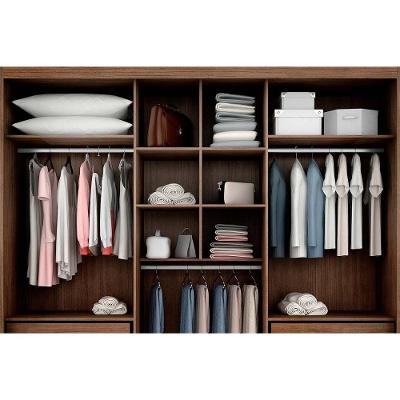 Guarda Roupa Casal Paradizzo-Palazzo 3 Portas de Correr 6 Gavetas Branco Neve MDF