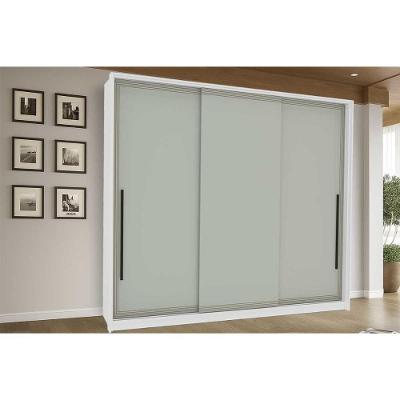 Guarda Roupas 3 Portas De Correr De E 4 Gavetas Valência Branco/verde - Politorno