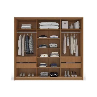 Guarda Roupa Casal Valência 3 Portas de Correr 4 Gavetas Freijo-creme Politorno