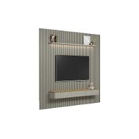 Home P/ Tv Até 100 Pol Modular 3.0 Ripado C/ 3 Porta. 1 Prat. 2,97x2,50cm Tauari/gris Fosco - Linea Brasil