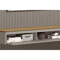 Home P/ Tv Até 100 Pol Modular 3.0 Ripado C/ 3 Porta. 1 Prat. 2,97x2,50cm Tauari/gris Fosco - Linea Brasil - 5