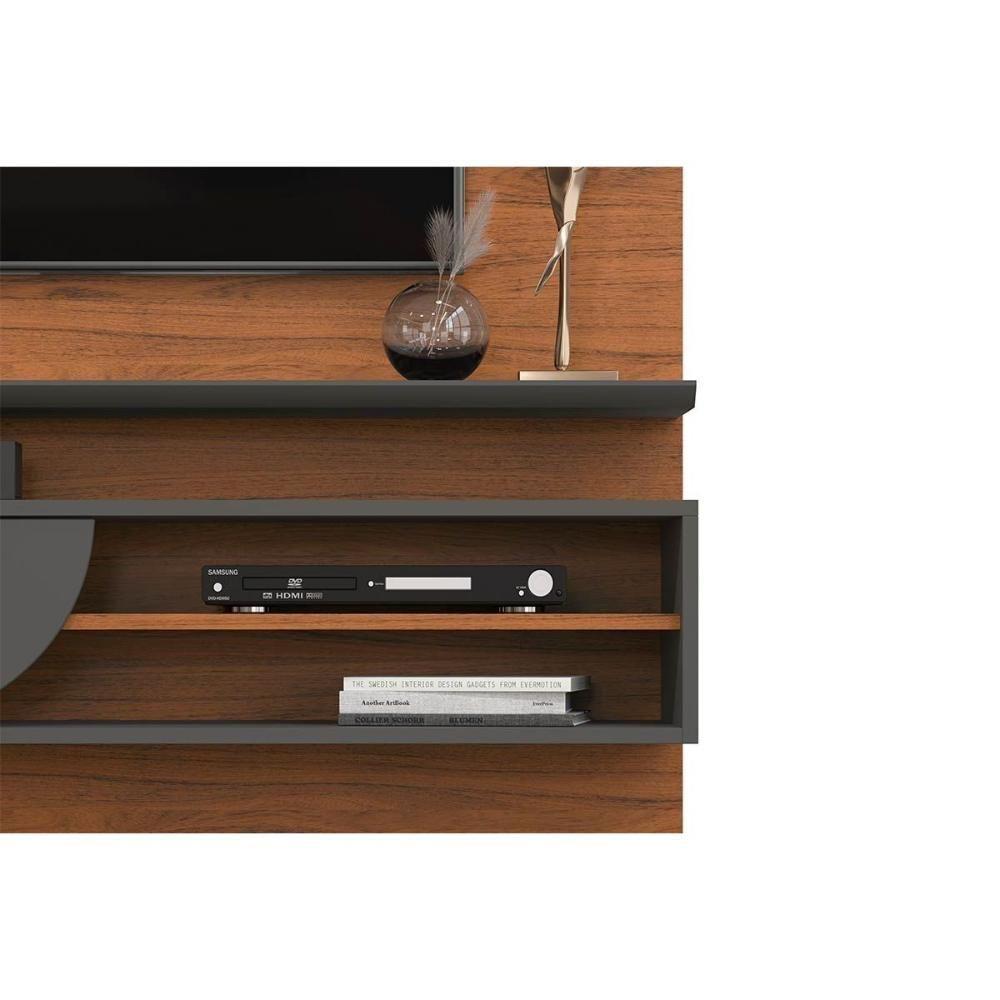 Home P/ Tv Até 60 Polegadas Ravi C/ Prateleiras E Nicho 180x152cm Cedro/bali - Dj Móveis - 4