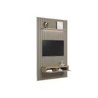 Home P/ Tv Até 60 Pol Modular 1.4 Ripado C/ 2 Portas 1 Prat. 141x250cm Tauari/gris Fosco - Linea Brasil - 2