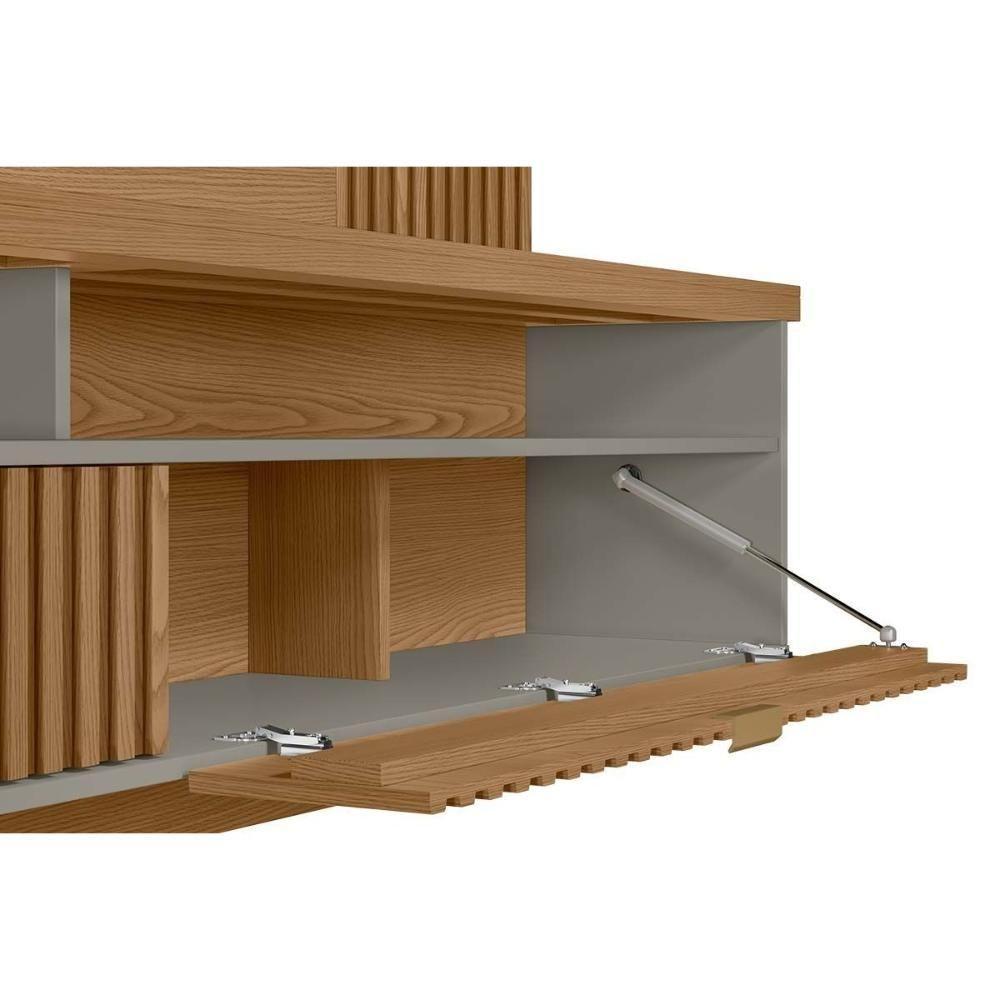 Home P/ Tv Até 65 Pol Araruna C/ 2 Porta E 3 Prateleiras 200x170cm Freijó/off White - Linea Brasil - 4