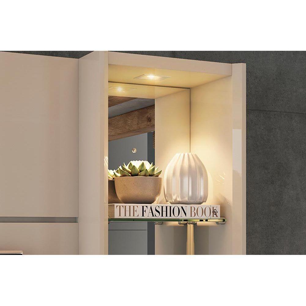 Home P/ Tv Até 60 Pol Riviera C/ Espelho E 3 Portas 216x186cm Off White/cinamomo - Permóbili - 5