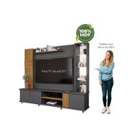 Home P/ Tv Até 60 Pol Riviera C/ Espelho E 3 Portas 216x186cm Off White/cinamomo - Permóbili - 3