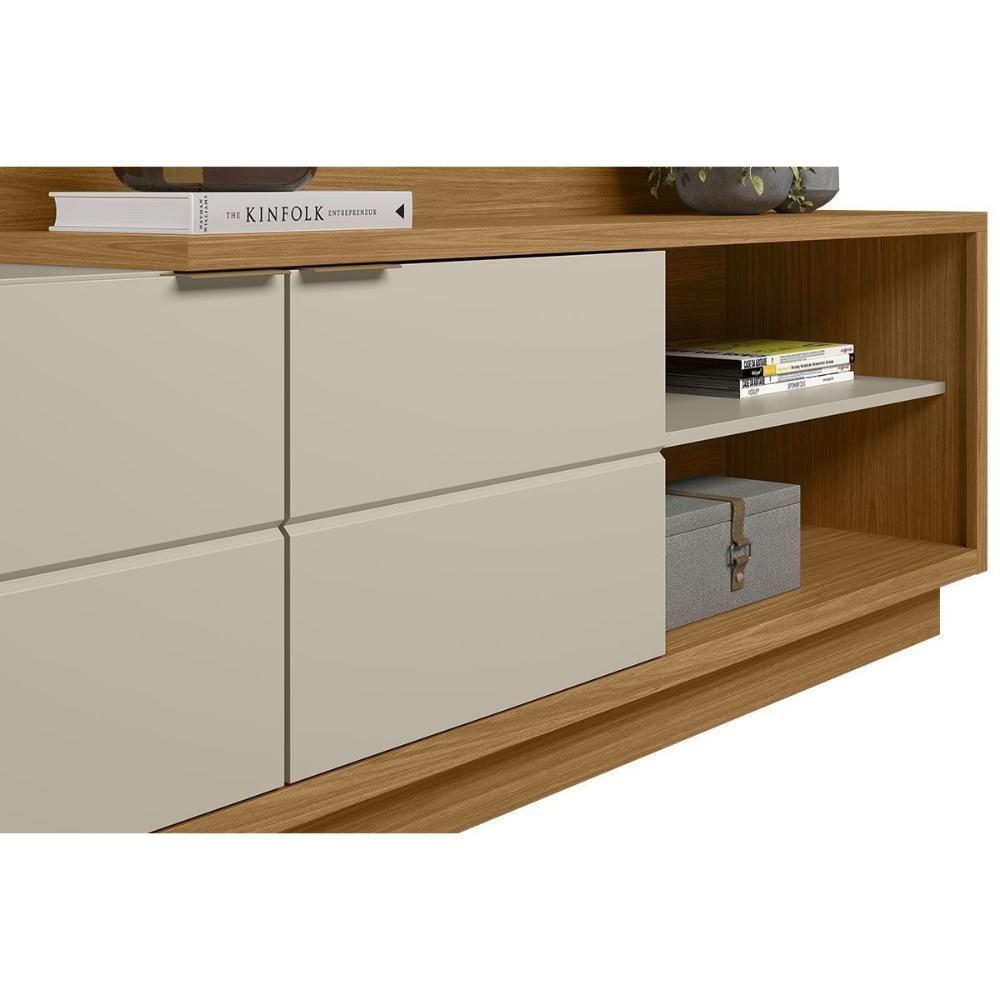 Home P/ Tv Até 60 Pol Atlanta C/ 2 Portas E 5 Prateleiras186x180cm Nature/off White - Linea Brasil - 3