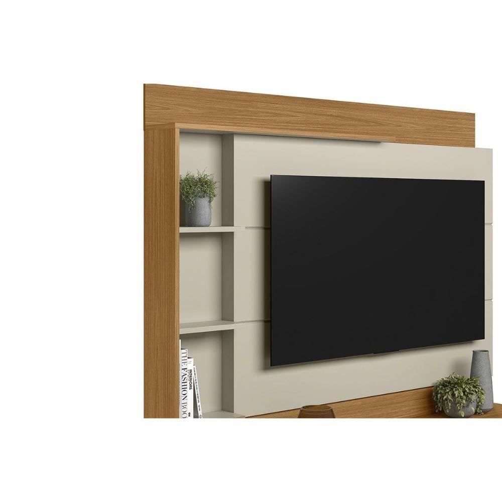 Home P/ Tv Até 60 Pol Atlanta C/ 2 Portas E 5 Prateleiras186x180cm Nature/off White - Linea Brasil - 4