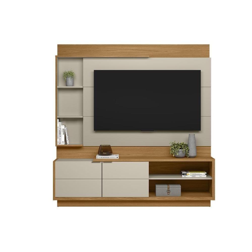 Home P/ Tv Até 60 Pol Atlanta C/ 2 Portas E 5 Prateleiras186x180cm Nature/off White - Linea Brasil - 5