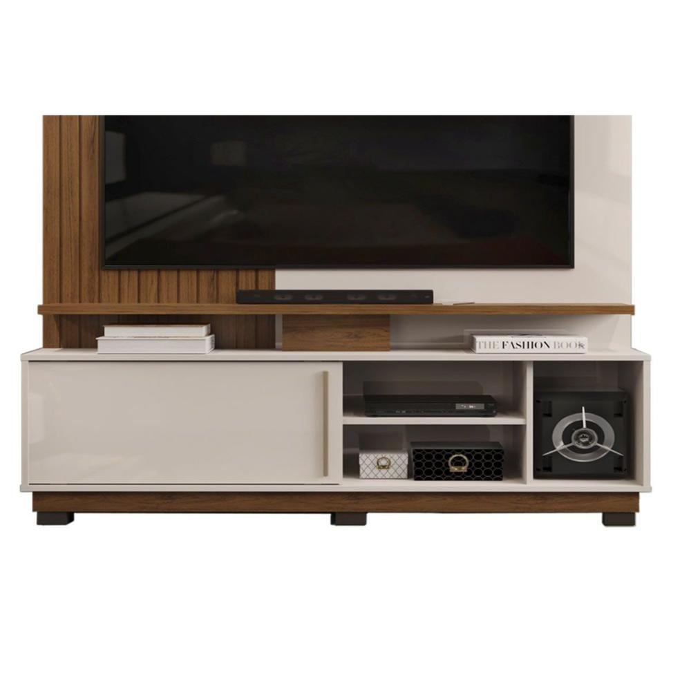 Home P/ Tv Até 55 Pol Atenas C/ 1 Porta 184x150cm Freijo/off White - Dj Móveis - 5