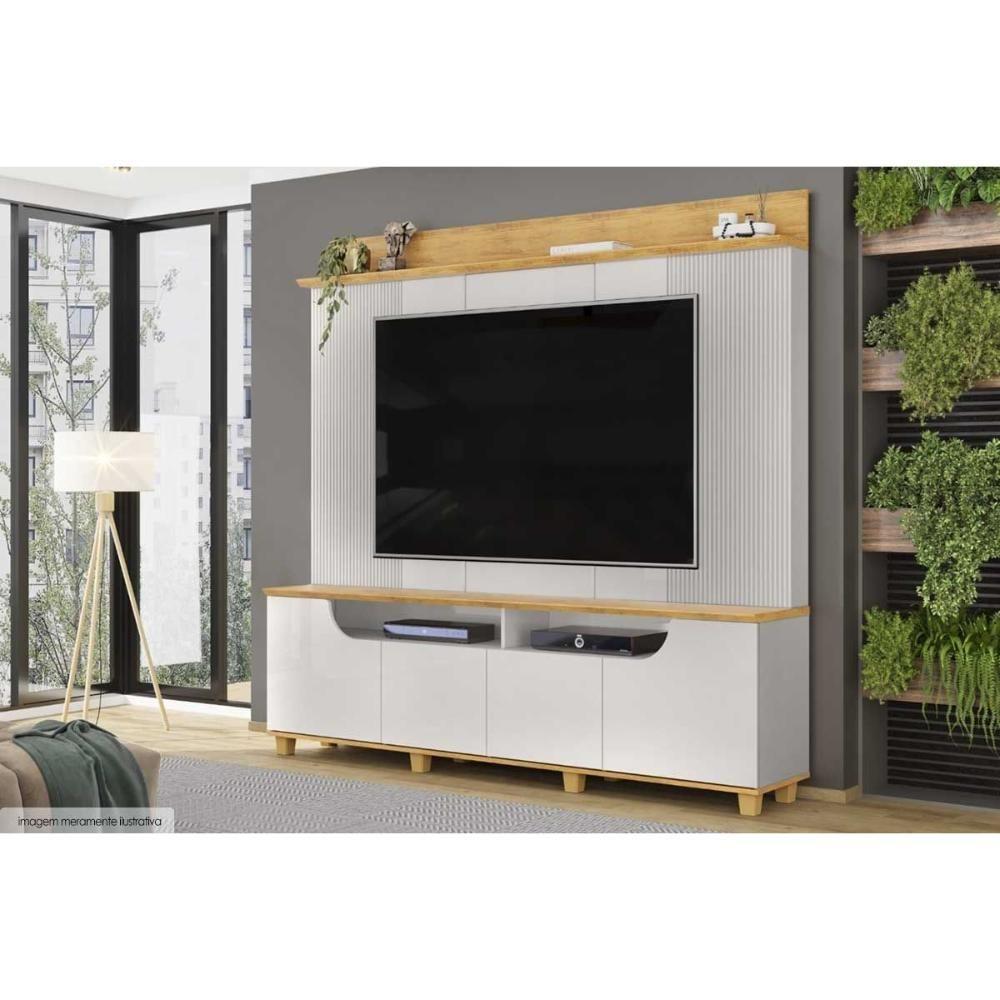Home P/ Tv Até 75 Pol Gama C/ 4 Porta 199x188cm Bali/cedro - Dj Móveis - 6
