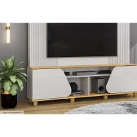 Home P/ Tv Até 70 Pol Henry C/ 2 Porta 182x184cm Off White/freijó - Dj Móveis - 6