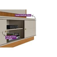 Home P/ Tv Até 75 Pol Guararapes C/ 2 Portas 2 Prateleiras E Pés 191x215cm Nature/off White - Linea Brasil - 6