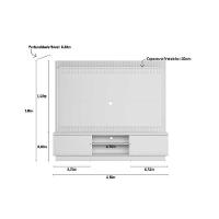 Home P/ Tv Até 75 Pol Guararapes C/ 2 Portas 2 Prateleiras E Pés 191x215cm Nature/off White - Linea Brasil - 8