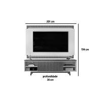 Home P/ Tv Até 75 Pol Loren C/ Nicho 201x58cm Freijo/off White - Dj Móveis - 6
