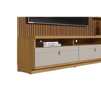 Home P/ Tv Até 75 Pol Ouro Preto Ripado C/ 2gav. 1pta. 3 Prat. E Leds 224x198cm Nature/off White - Linea Brasil - 9