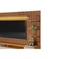 Home P/ Tv Até 75 Pol Ouro Preto Ripado C/ 2gav. 1pta. 3 Prat. E Leds 224x198cm Nature/off White - Linea Brasil - 10