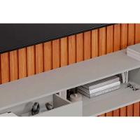 Home P/ Tv Até 84 Pol Maragogi 2.3 Ripado C/ Led 1 Porta Basculante E 2 Gavetas 230x220cm Cinamomo/off White - Permóbili - 3