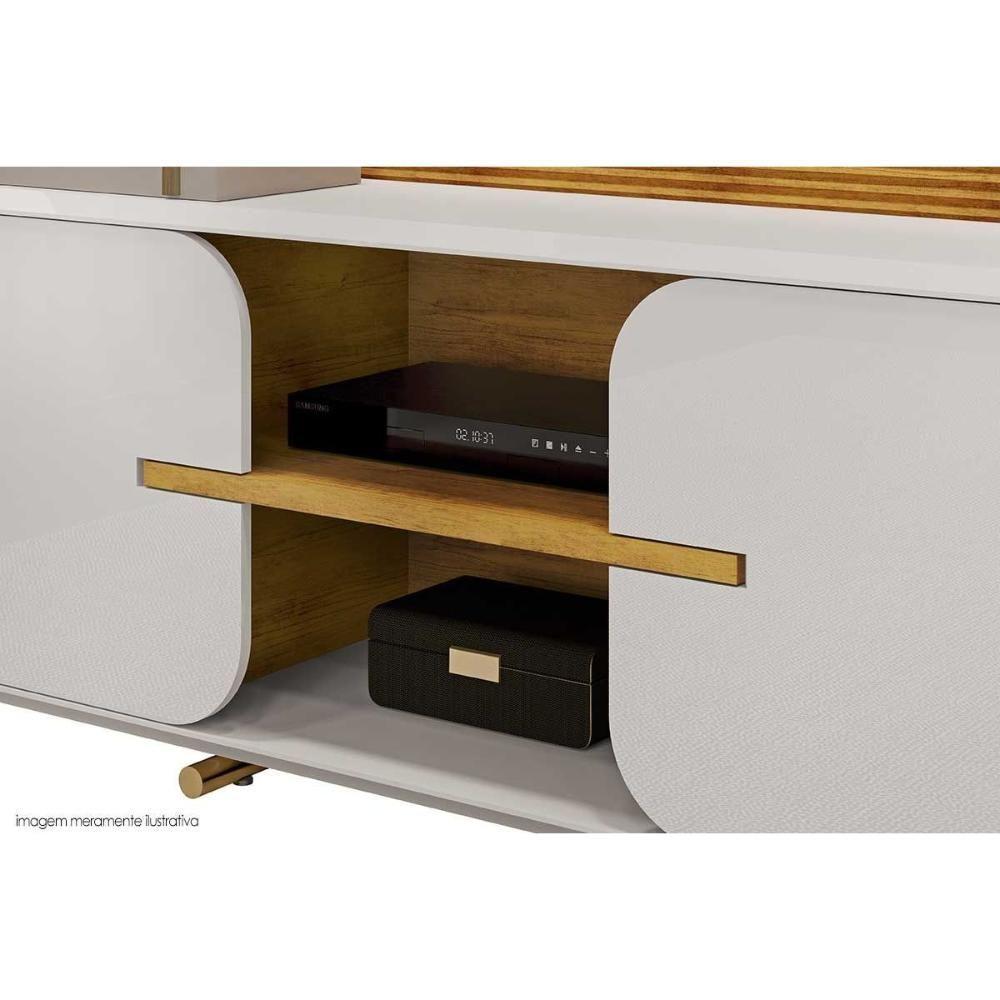 Home P/ Tv Até 75 Pol Lord C/ 4 Porta 240x200cm Off White/freijó - Dj Móveis - 6