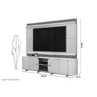 Home P/ Tv Até 75 Pol Lord C/ 4 Porta 240x200cm Off White/freijó - Dj Móveis - 2