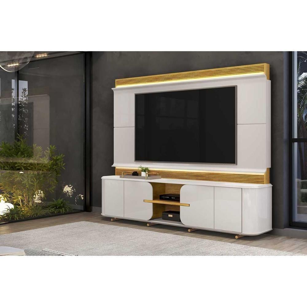 Home P/ Tv Até 75 Pol Lord C/ 4 Porta 240x200cm Bali/cedro - Dj Móveis - 3