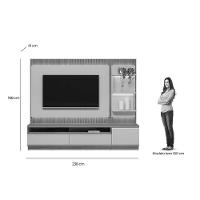 Home P/ Tv Até 70 Pol São Paulo Ripado C/ 3 Gav. 3 Prateleiras E Leds 238x198cm Tauari/off White Fosco - Linea Brasil - 3