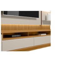 Home P/ Tv Até 70 Pol São Paulo Ripado C/ 3 Gav. 3 Prateleiras E Leds 238x198cm Tauari/off White Fosco - Linea Brasil - 6