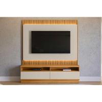 Home P/ Tv Até 70 Pol São Paulo C/ 2 Gavetas 198x180cm Tauari/off White Fosco - Linea Brasil - 1